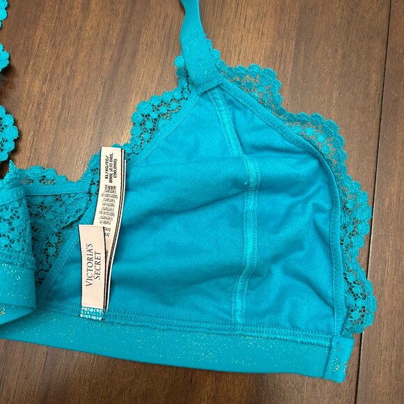 Victoria’s Secret Bralette Women’s Size XL Blue Wireless Front Closure - Picture 12 of 16